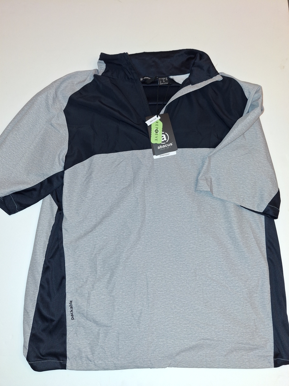 Men’s Golf Wind Jacket - Black and Light Gray Medium